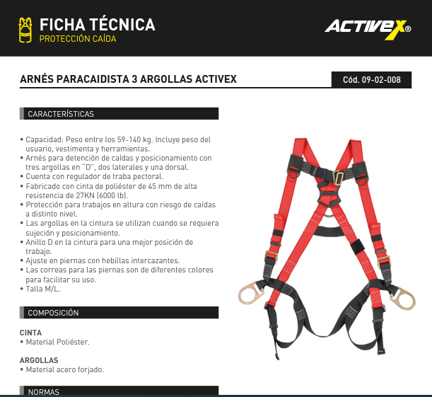 arnes de seguridad 3 argollas activex arnes de seguridad 3 argollas activex