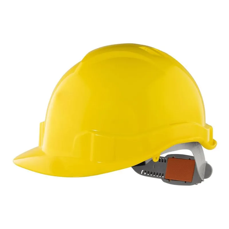 casco amarillo arnes boton