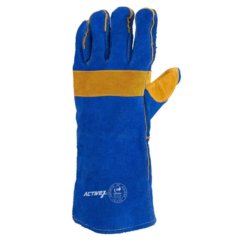 guante activex soldador azul/beige reforzado con kevlar