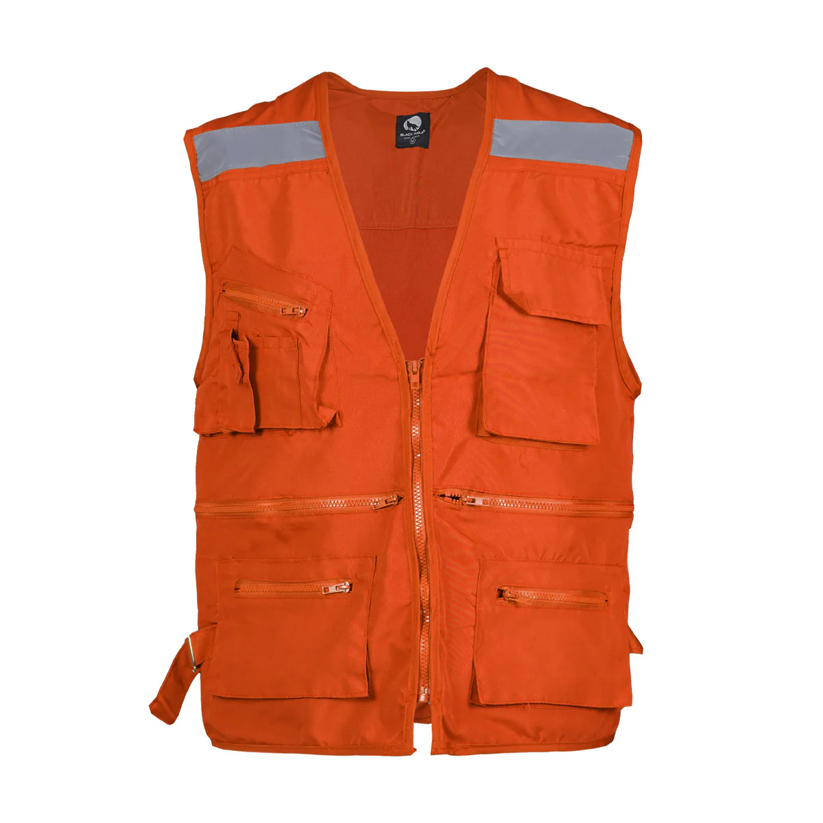 chaleco geólogo poplin con reflectante | naranjo